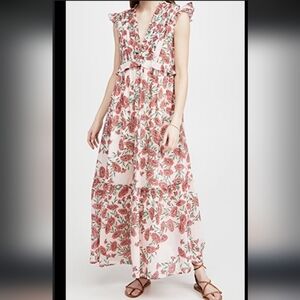 Banjanan Constance Flower Print Maxi  Dress Sz L